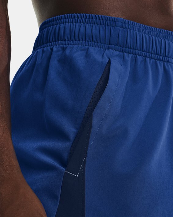 Men's UA HIIT Woven Colorblock Shorts, Blue, pdpMainDesktop image number 3